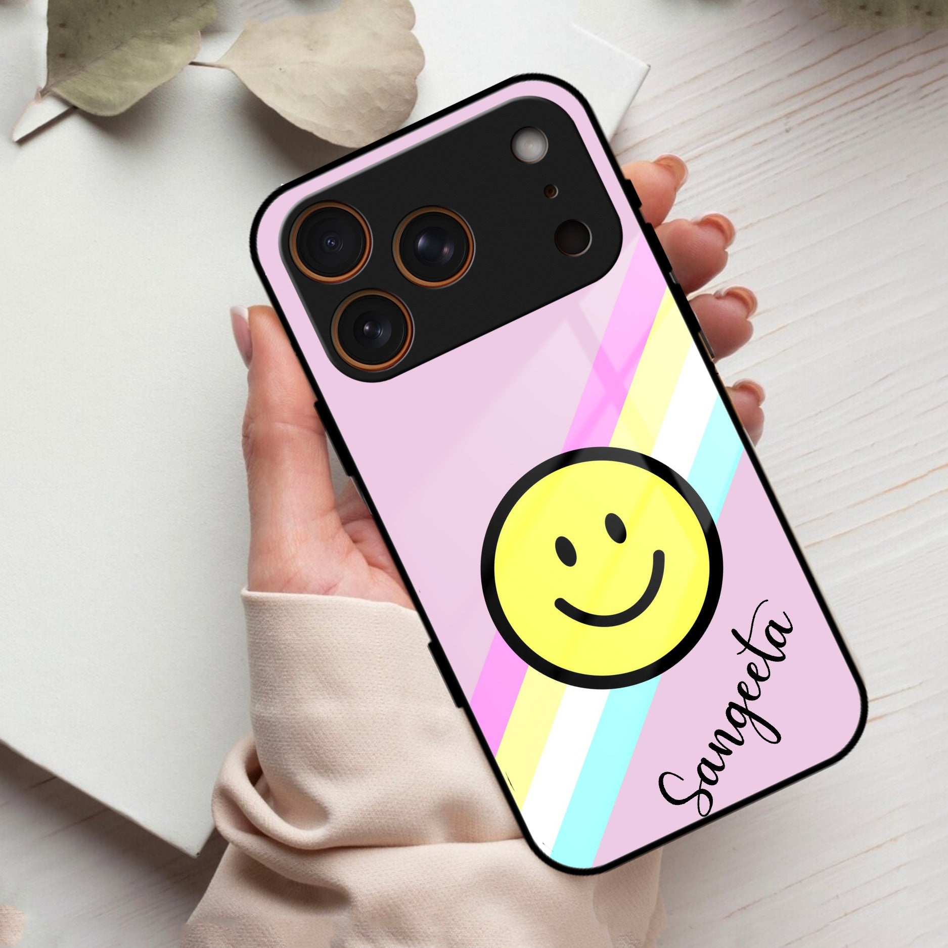Smiley Glass Case Cover For iPhone 17 Pro
