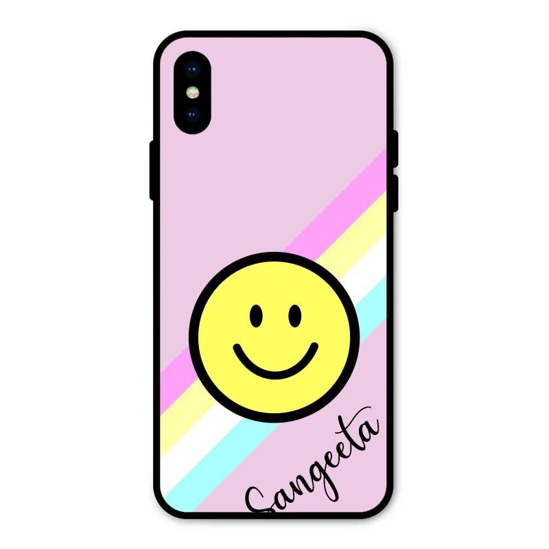 Smiley Glass Case Cover For iPhone XS