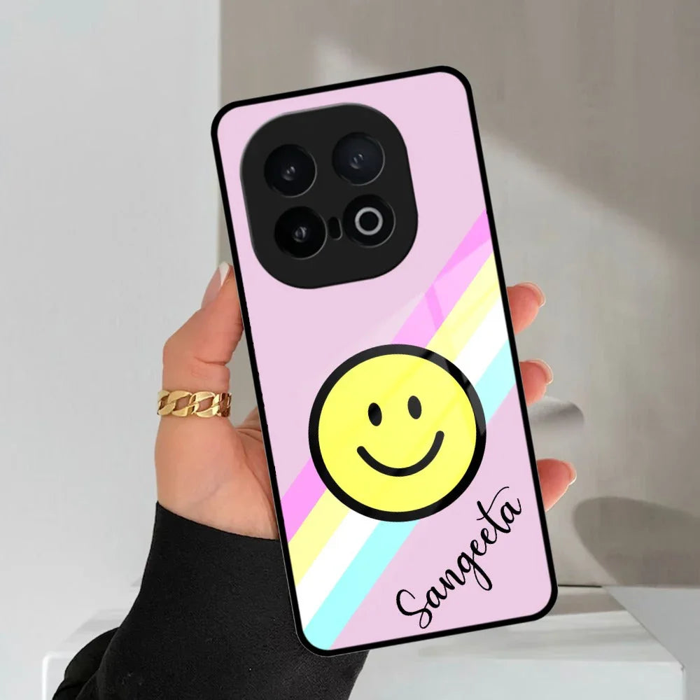 Smiley Glass Case Cover For iQOO - ShopOnCliQ