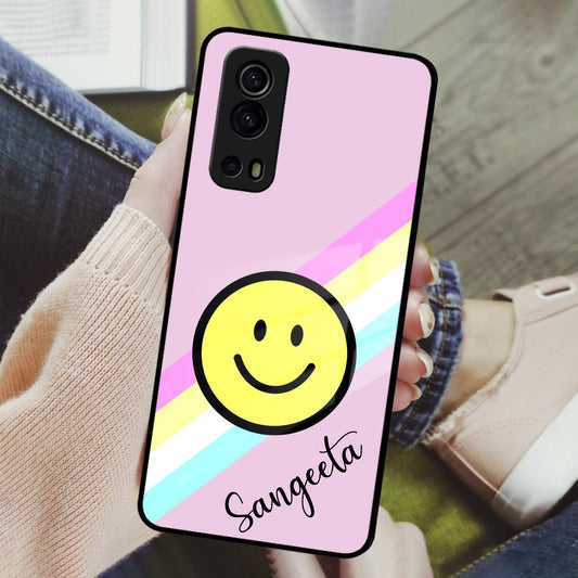 Smiley Glass Case Cover For Vivo