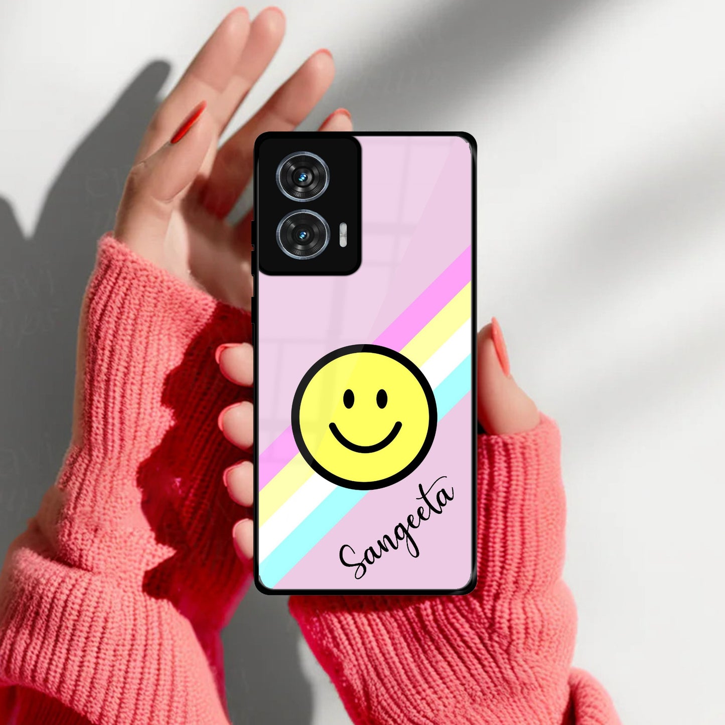 Smiley Glass Case Cover For Motorola
