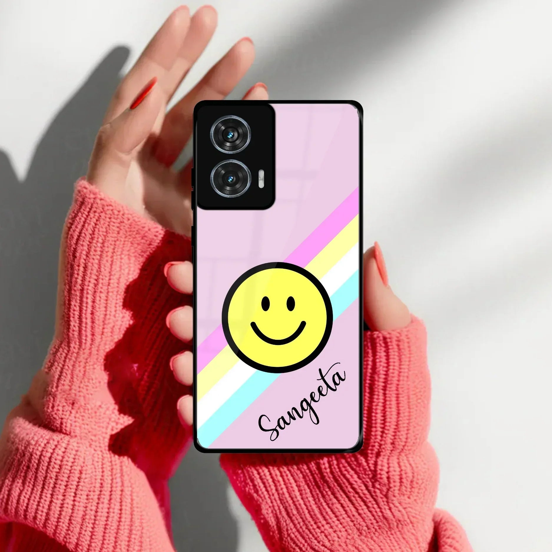 Smiley Glass Case Cover For Motorola - ShopOnCliQ