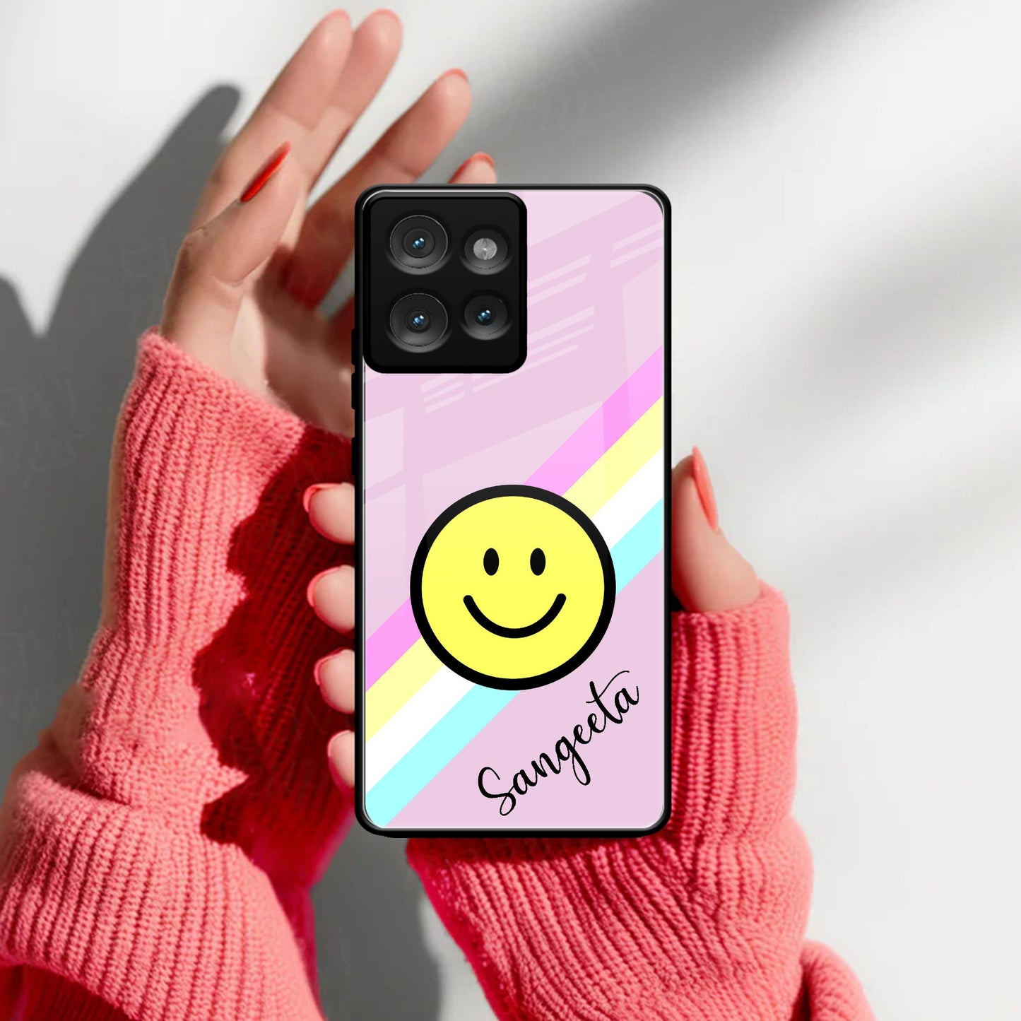 Smiley Glass Case Cover For Motorola