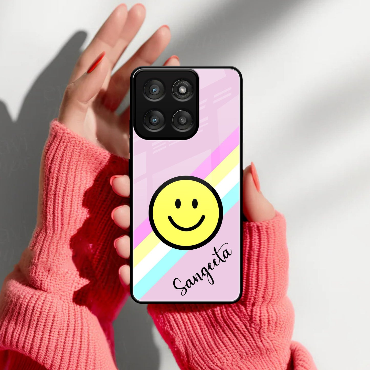 Smiley Glass Case Cover For Motorola