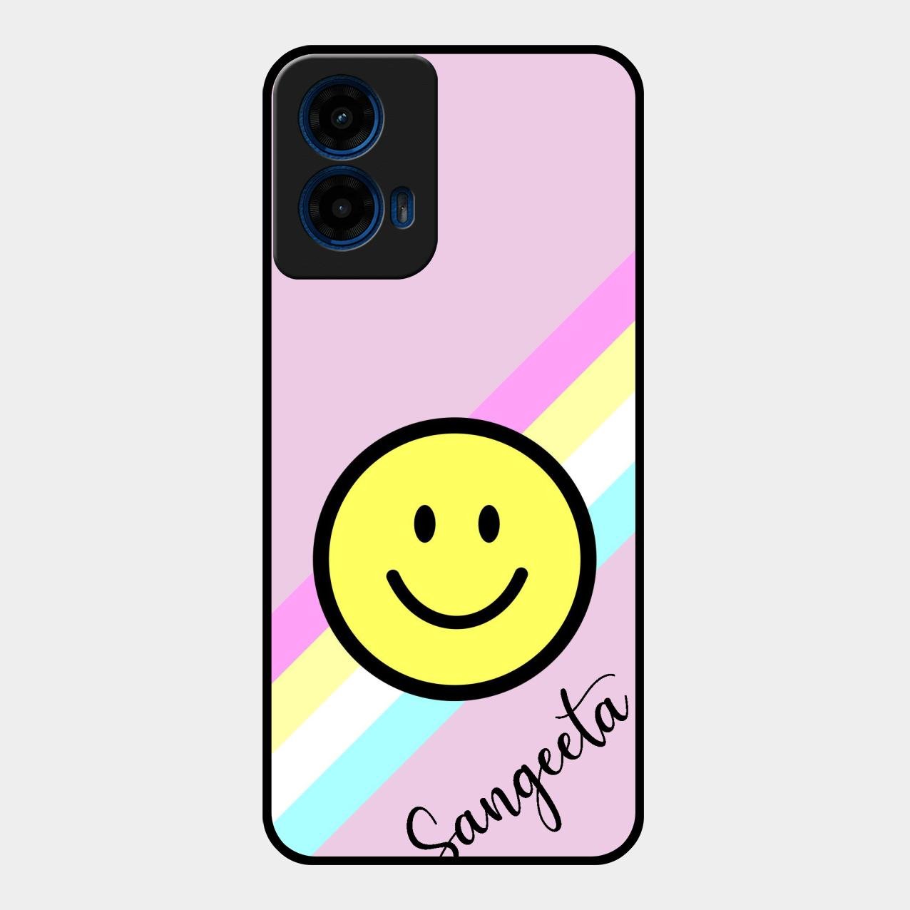 Smiley Glass Case Cover For Motorola G45 5G