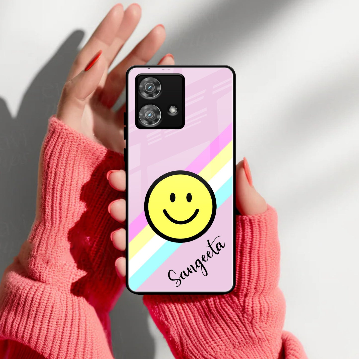 Smiley Glass Case Cover For Motorola