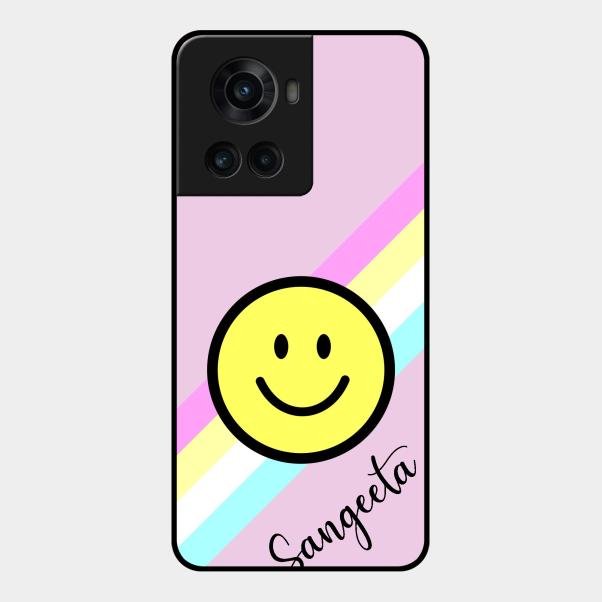 Smiley Glass Case Cover For Oneplus 10R 5G