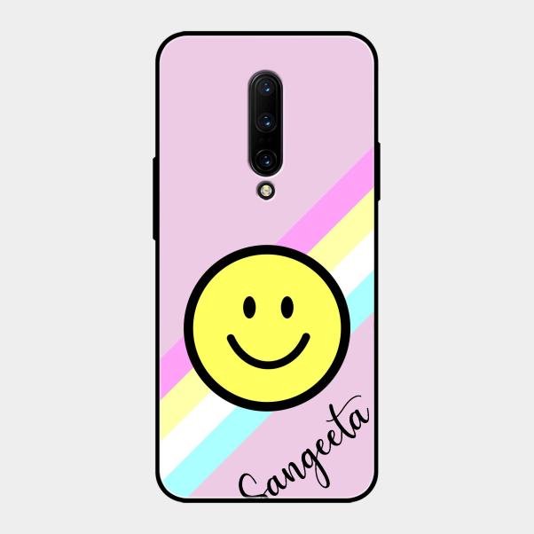 Smiley Glass Case Cover For Oneplus 7 Pro
