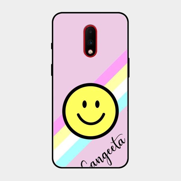 Smiley Glass Case Cover For Oneplus 7