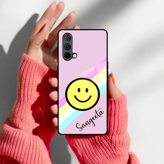 Smiley Glass Case Cover For OnePlus
