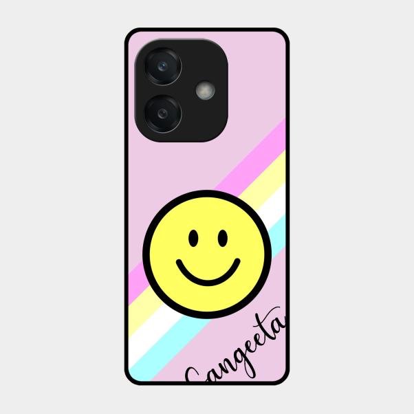 Smiley Glass Case Cover For Oppo A3X 5G