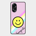 Smiley Glass Case Cover For Oppo A58