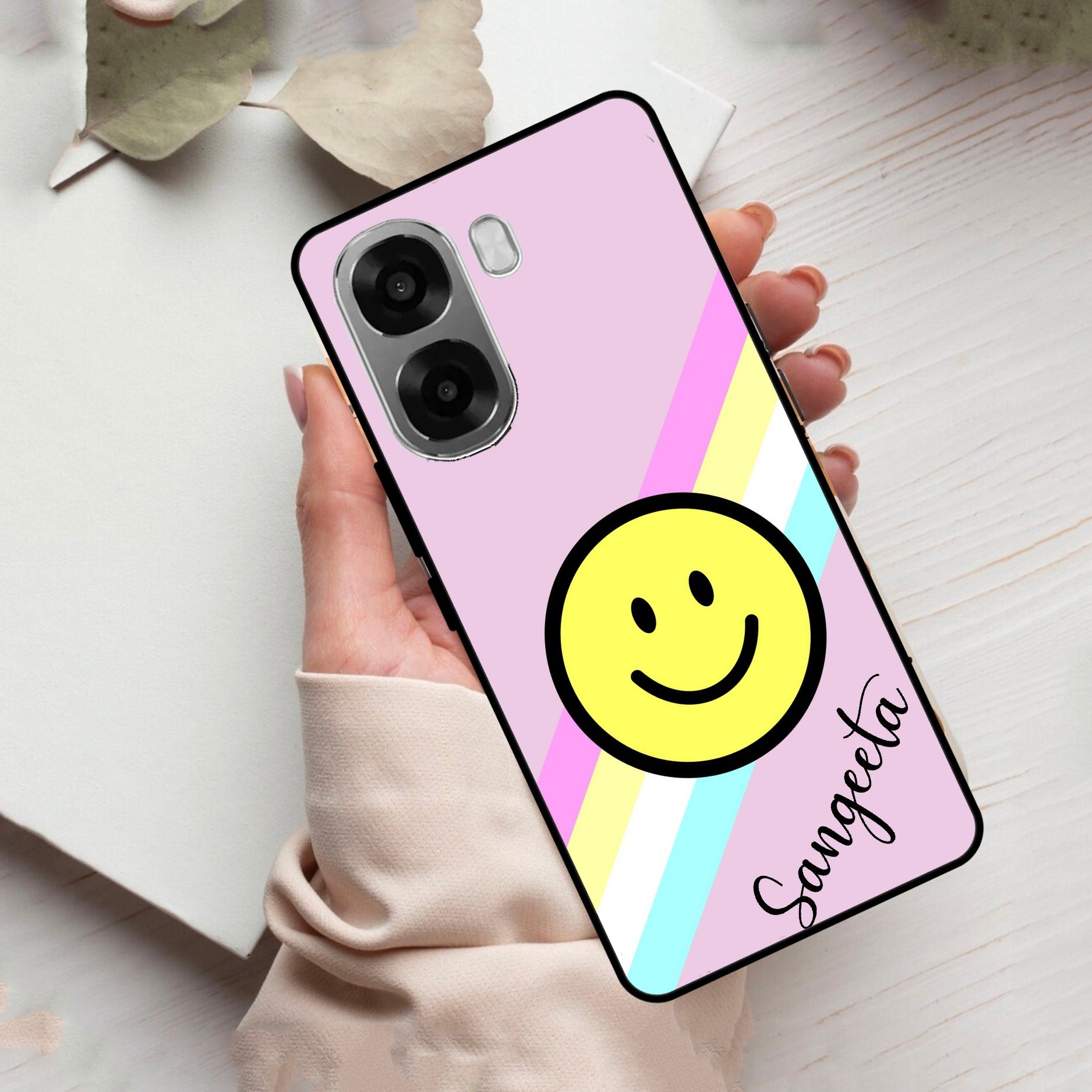 Smiley Glass Case Cover For Oppo