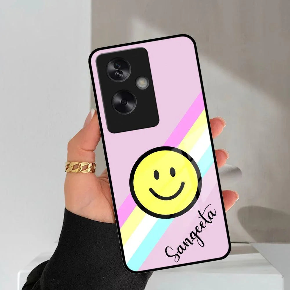 Smiley Glass Case Cover For Oppo - ShopOnCliQ