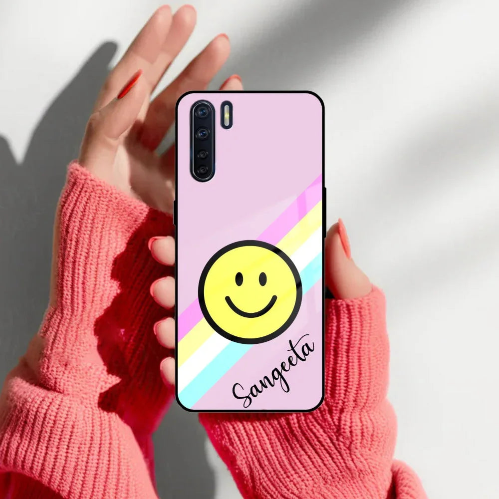 Smiley Glass Case Cover For Oppo - ShopOnCliQ
