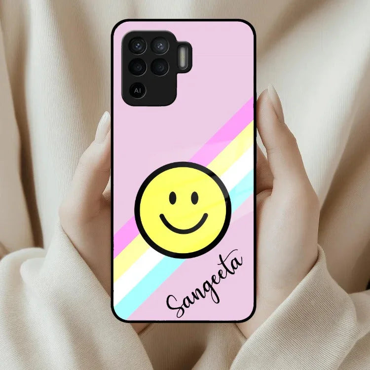 Smiley Glass Case Cover For Oppo - ShopOnCliQ