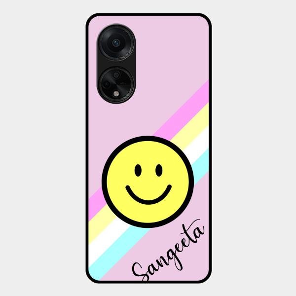Smiley Glass Case Cover For Oppo F23 5G