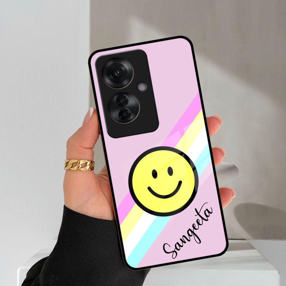 Smiley Glass Case Cover For Oppo