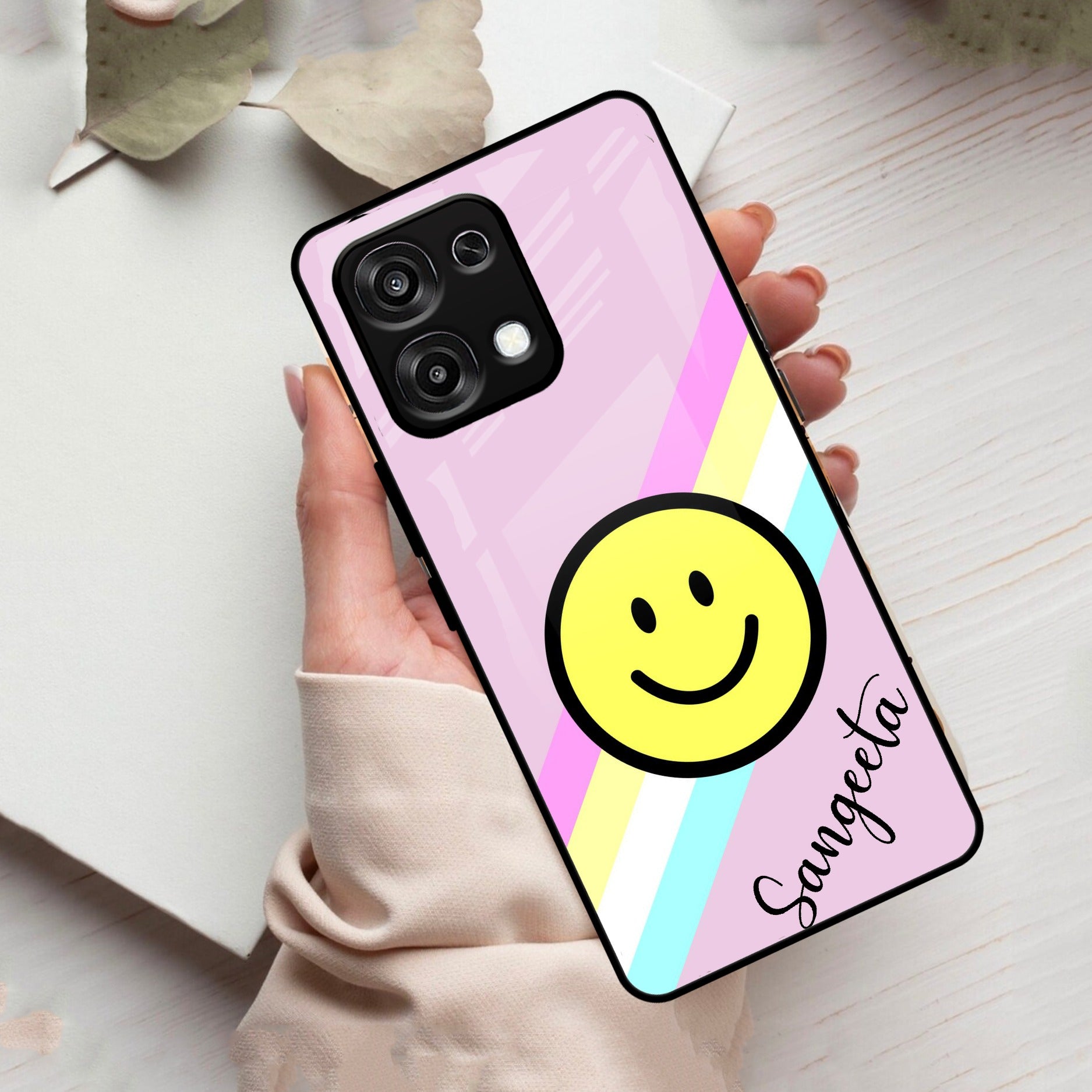 Smiley Glass Case Cover For Oppo