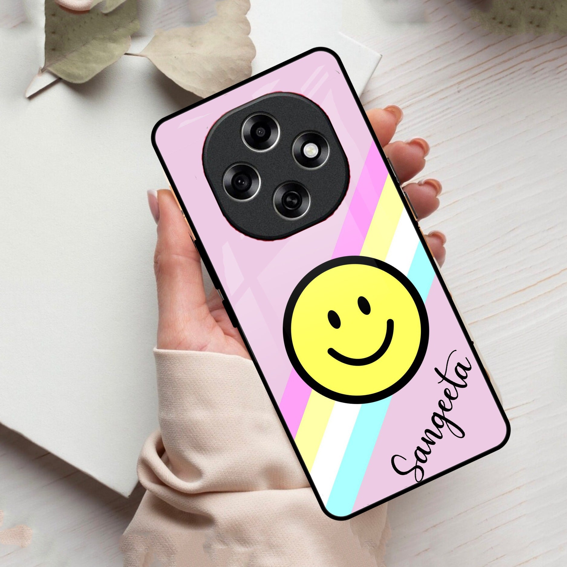 Smiley Glass Case Cover For Oppo