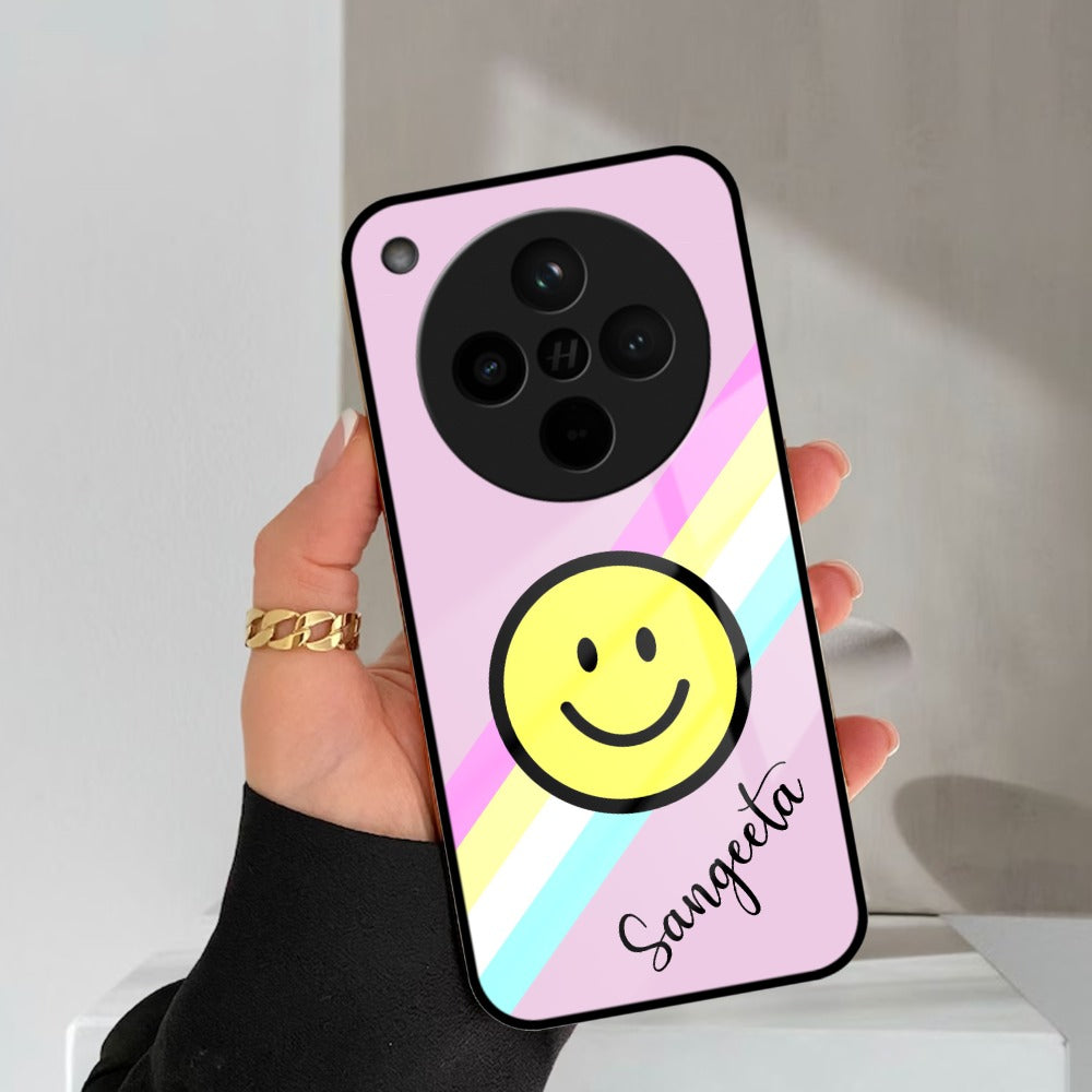 Smiley Glass Case Cover For Oppo