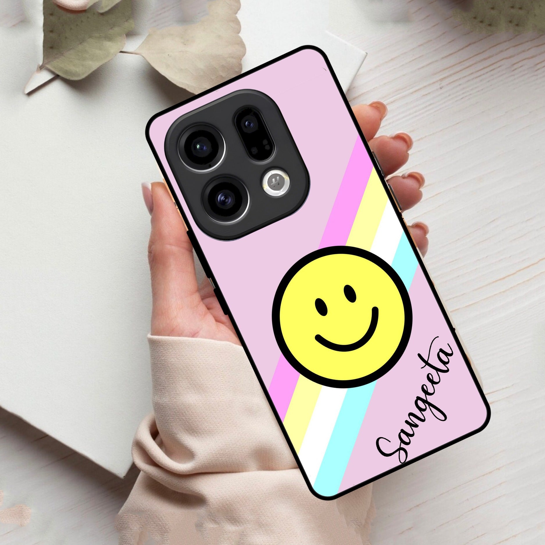 Smiley Glass Case Cover For Oppo