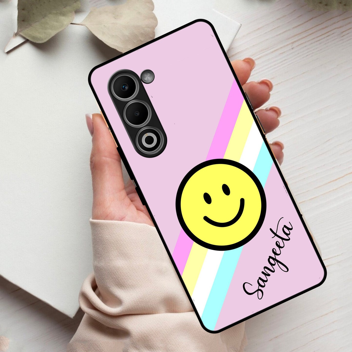 Smiley Glass Case Cover For Oppo