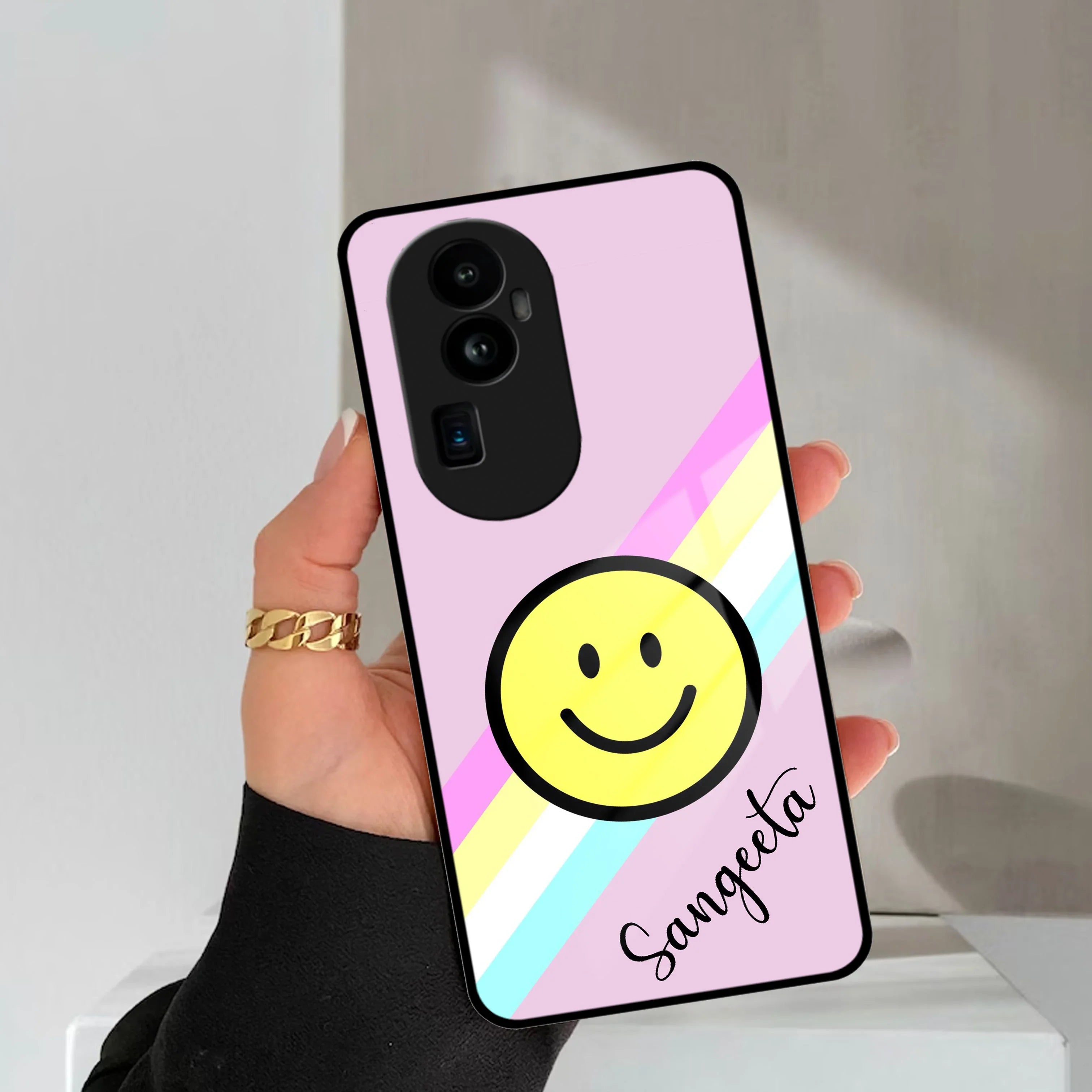 Smiley Glass Case Cover For Oppo - ShopOnCliQ