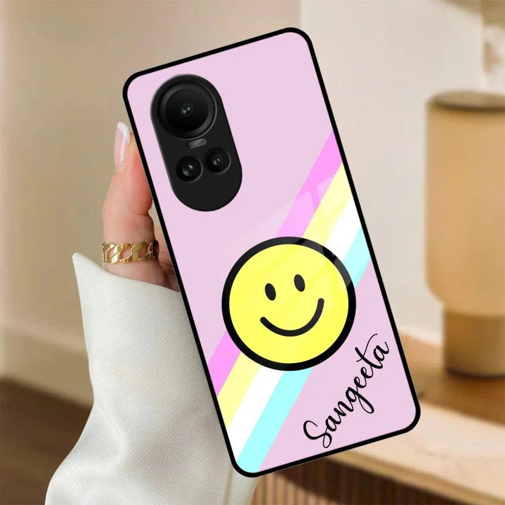 Smiley Glass Case Cover For Oppo - ShopOnCliQ