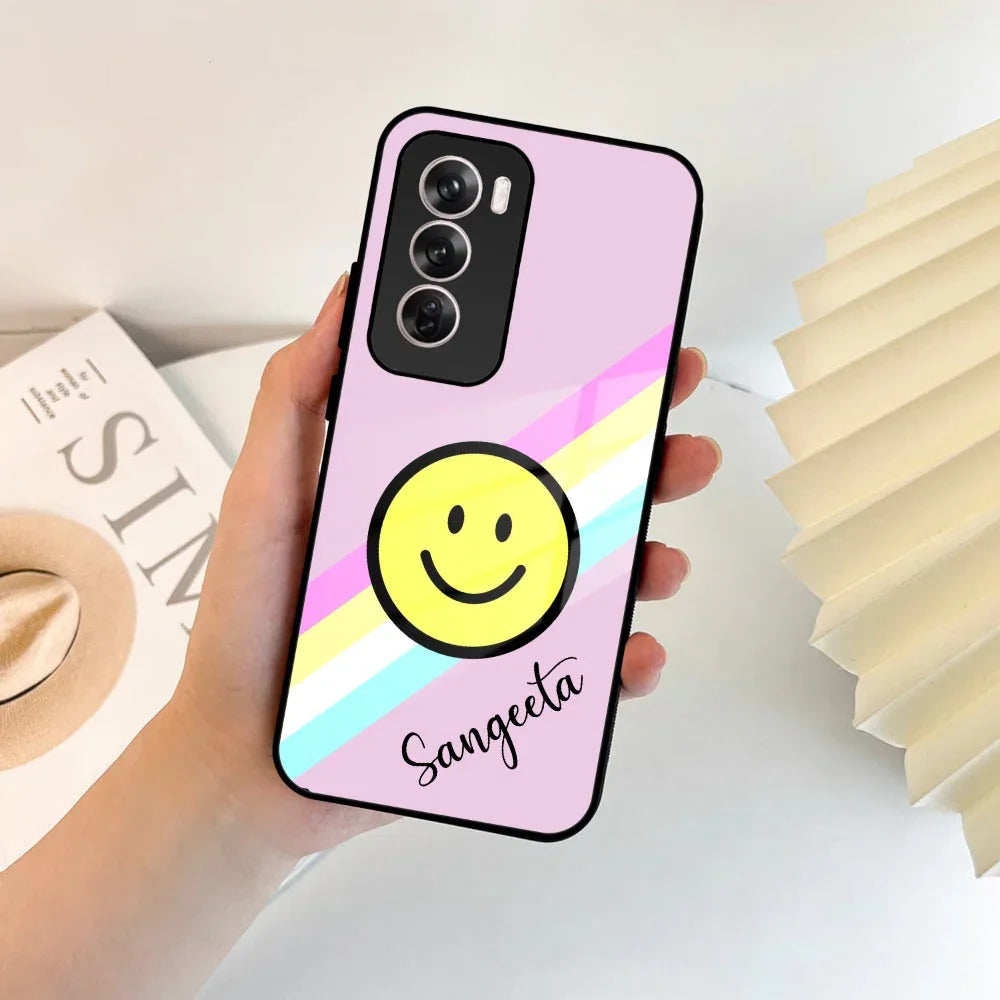 Smiley Glass Case Cover For Oppo - ShopOnCliQ