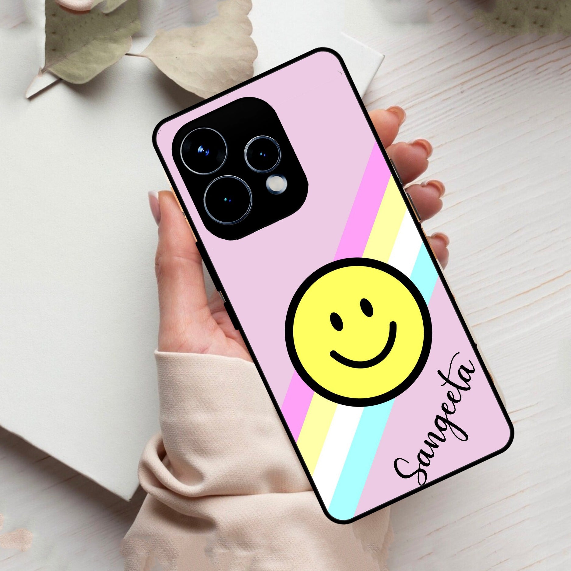 Smiley Glass Case Cover For Oppo