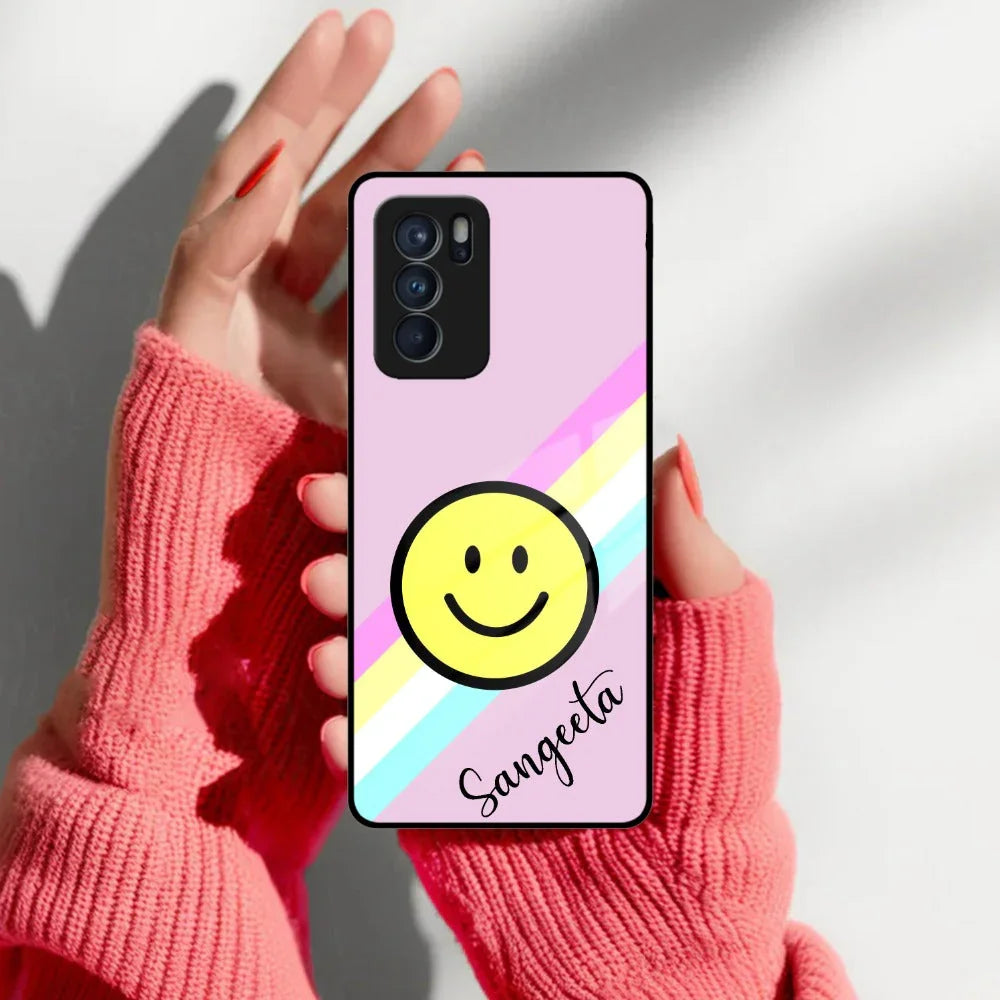 Smiley Glass Case Cover For Oppo - ShopOnCliQ