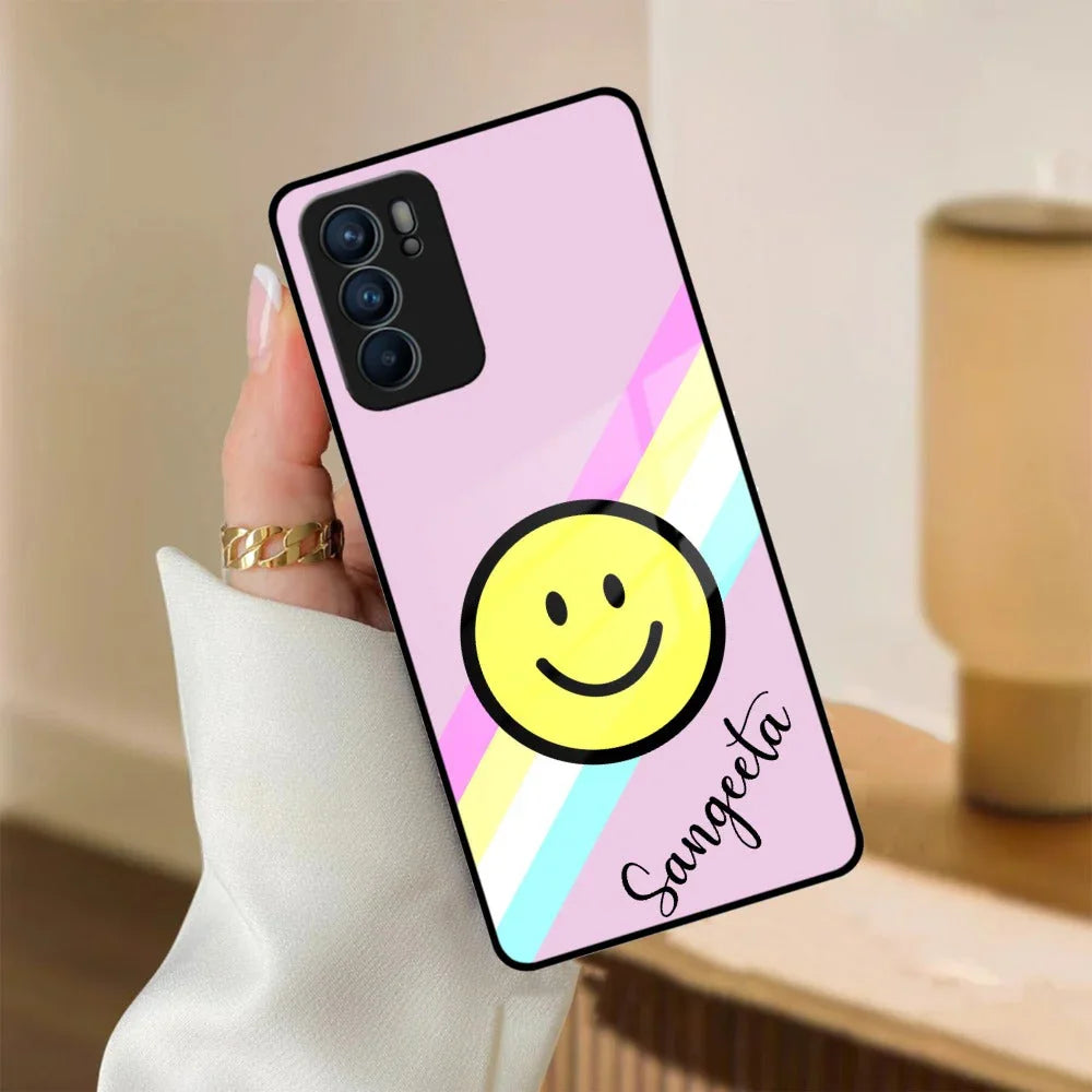 Smiley Glass Case Cover For Oppo - ShopOnCliQ