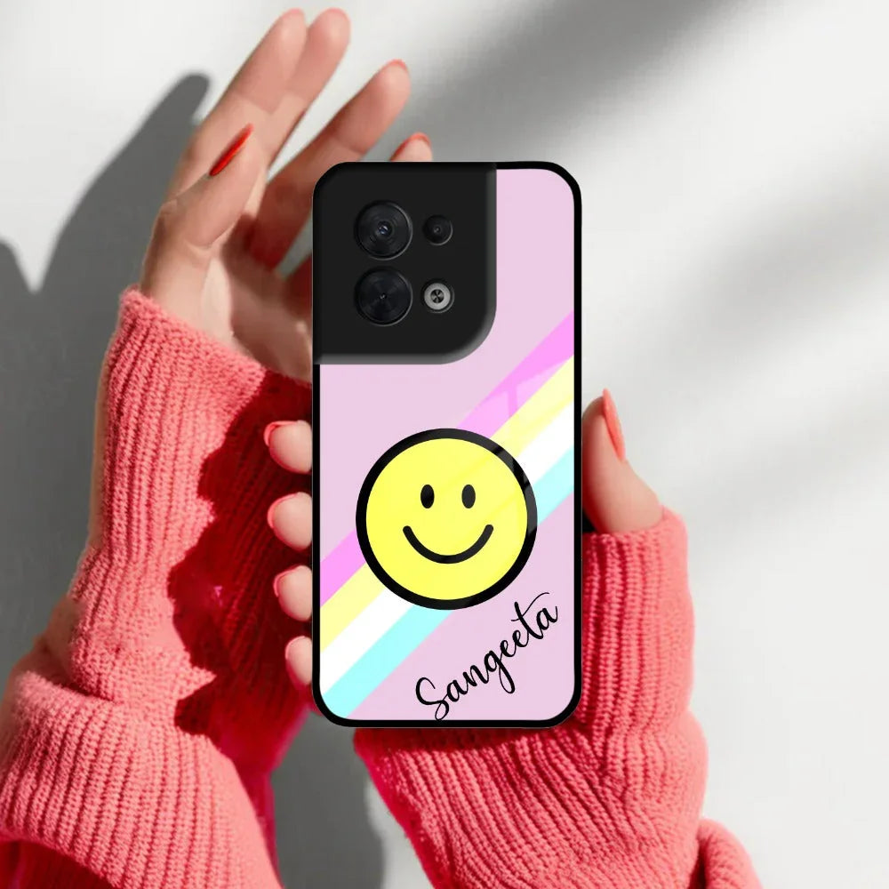 Smiley Glass Case Cover For Oppo - ShopOnCliQ