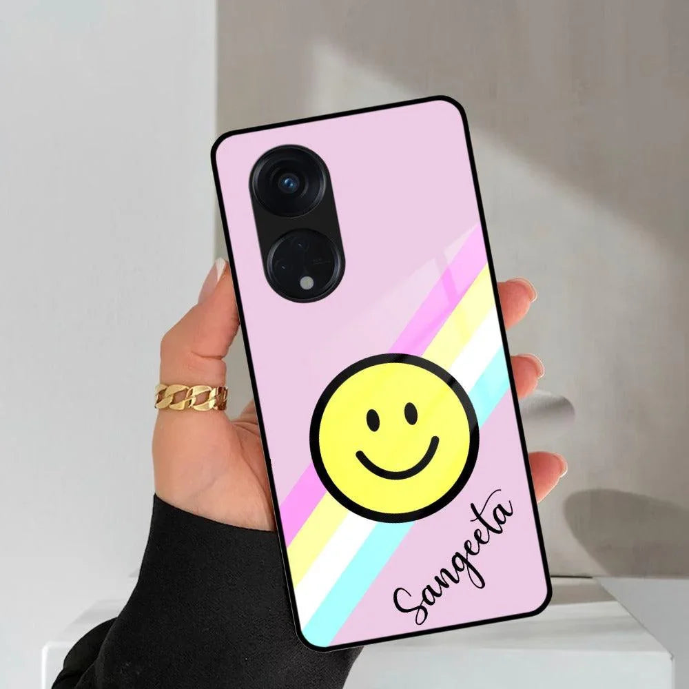 Smiley Glass Case Cover For Oppo - ShopOnCliQ