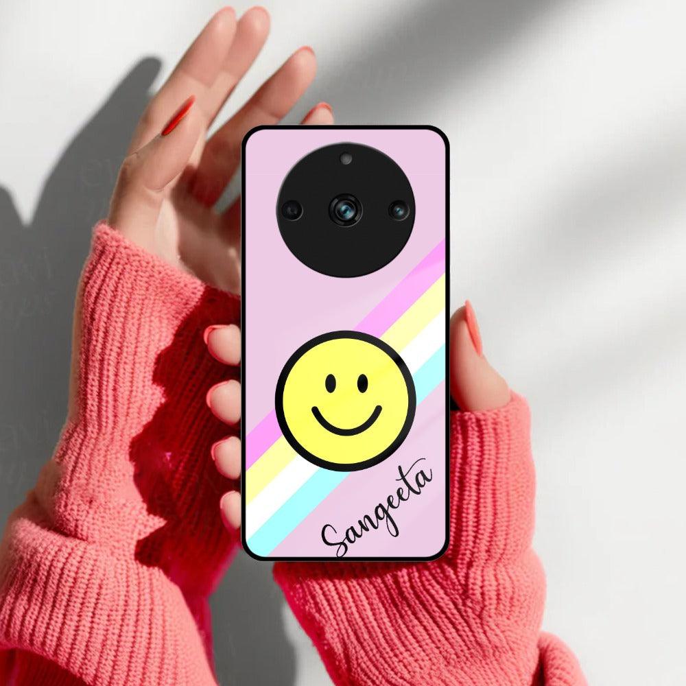 Smiley Glass Case Cover For Realme/Narzo