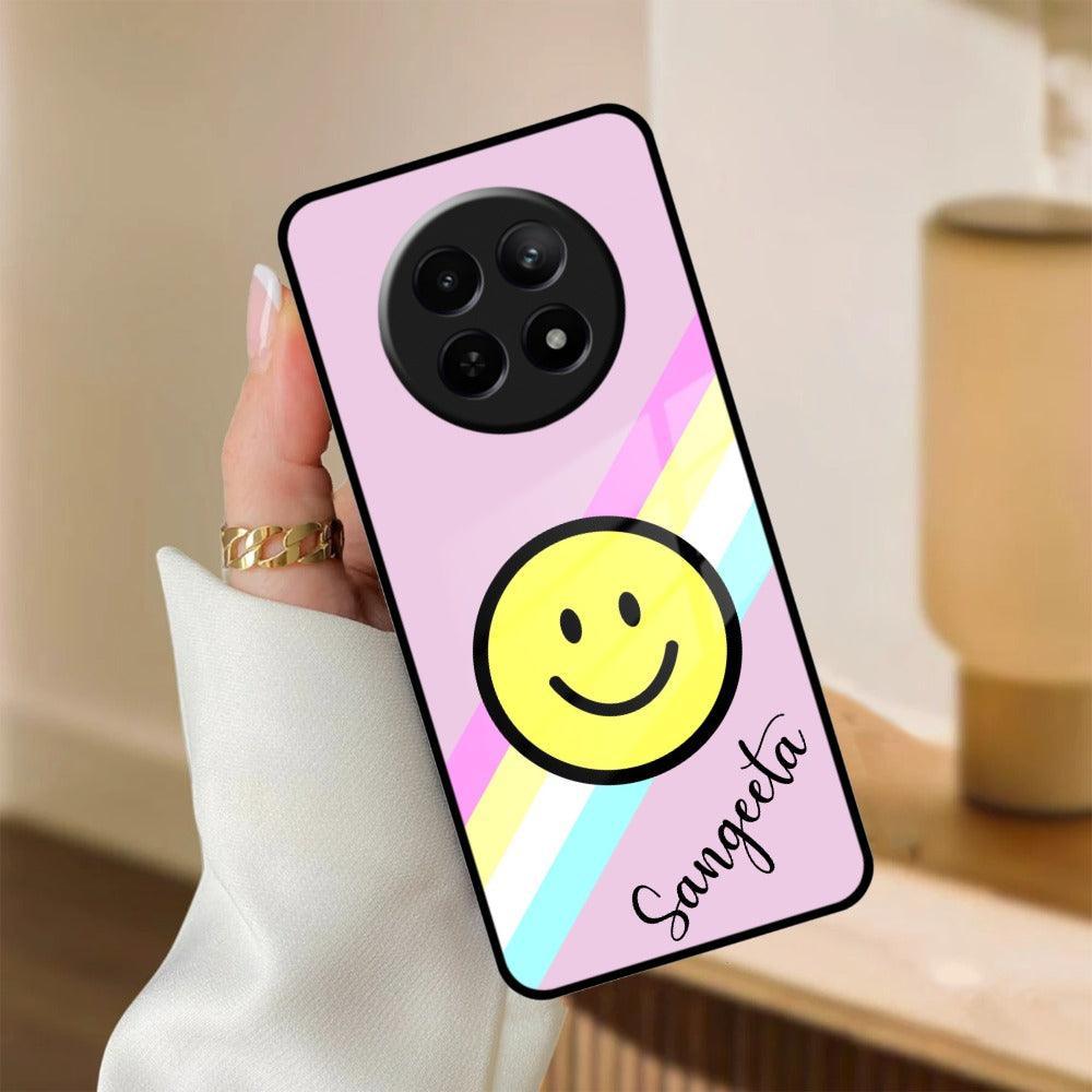 Smiley Glass Case Cover For Realme/Narzo