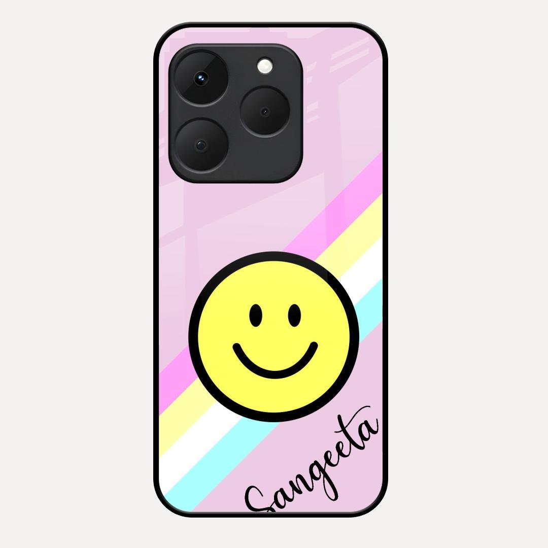 Smiley Glass Case Cover For Realme 15T 5G