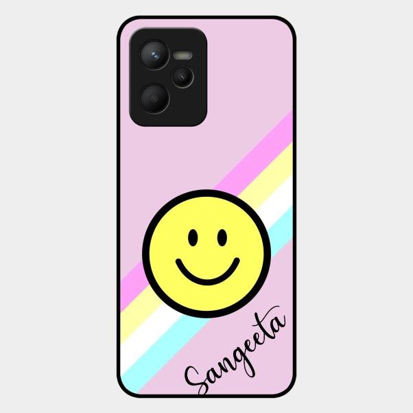Smiley Glass Case Cover For Realme C35