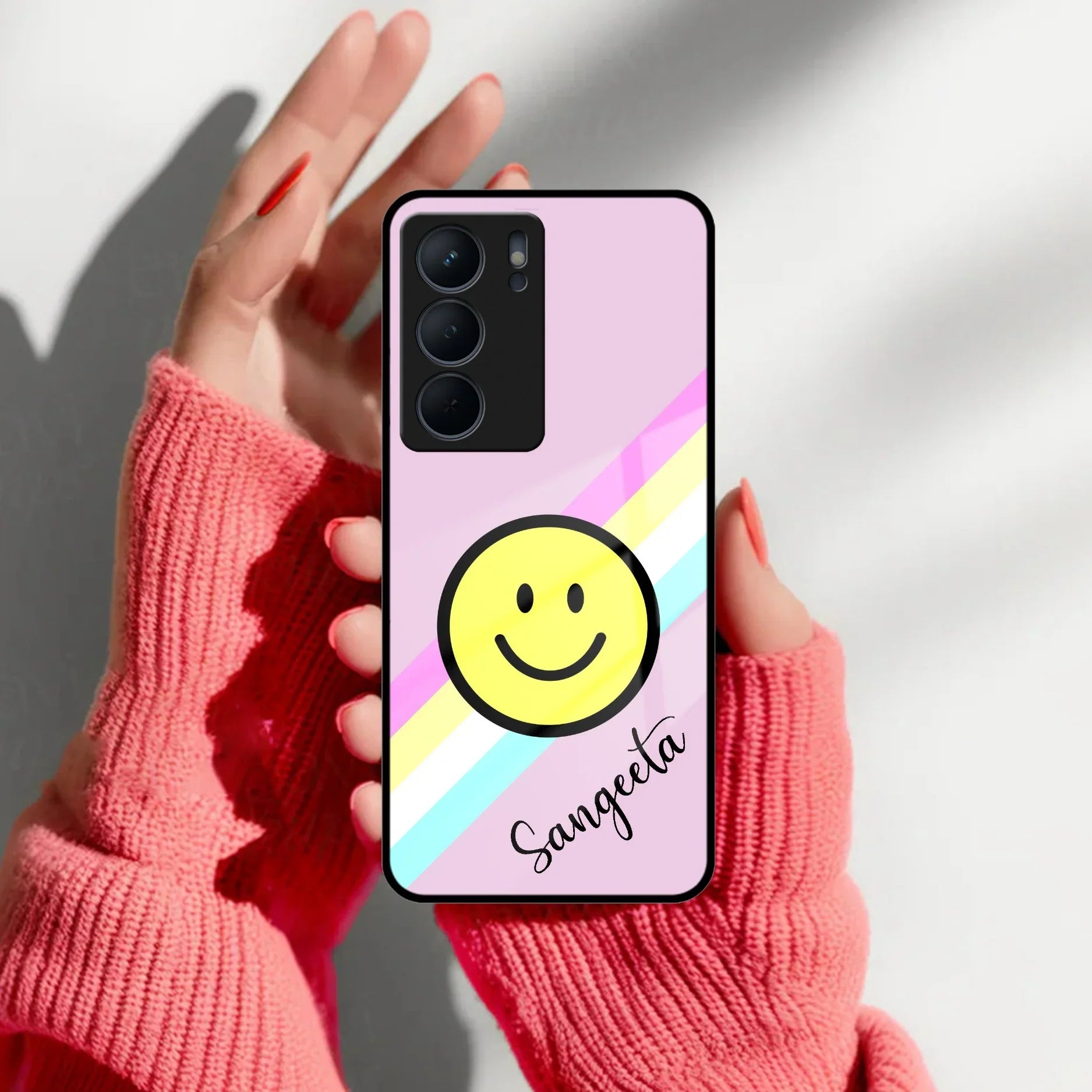 Smiley Glass Case Cover For Realme/Narzo - ShopOnCliQ