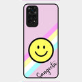 Smiley Glass Case Cover For Redmi Note 11