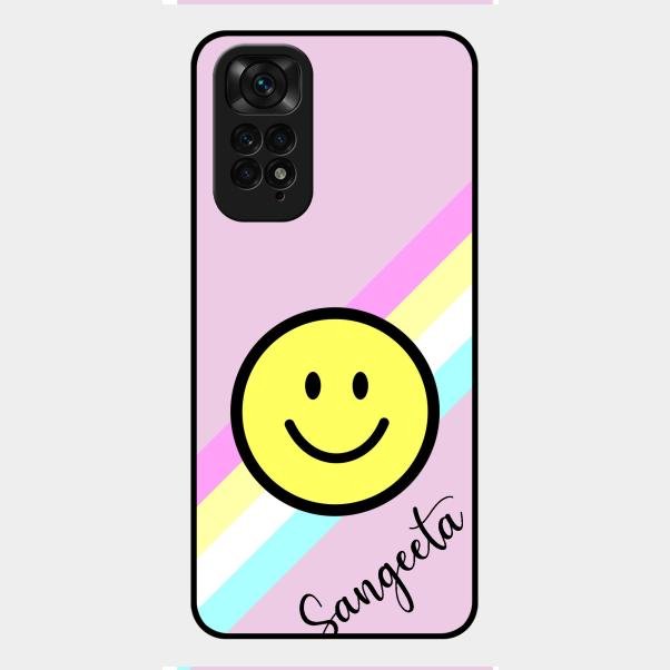 Smiley Glass Case Cover For Redmi Note 11