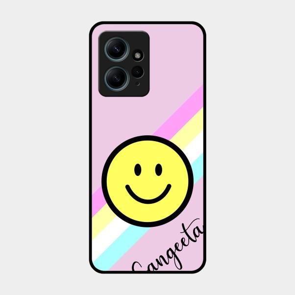 Smiley Glass Case Cover For Redmi Note 12 4G