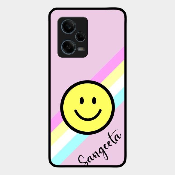 Smiley Glass Case Cover For Redmi Note 12 Pro 5G