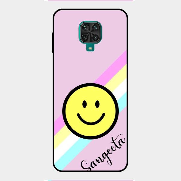 Smiley Glass Case Cover For Redmi Note 9 Pro Max