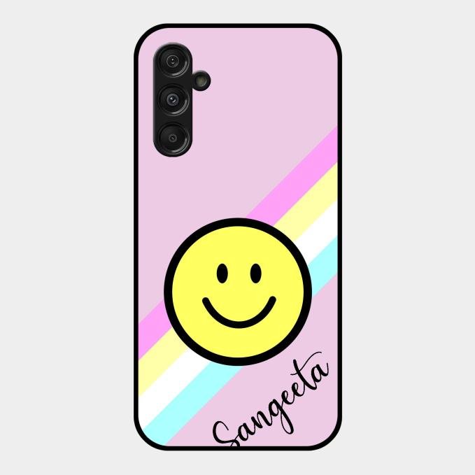 Smiley Glass Case Cover For Samsung Galaxy F34 5G