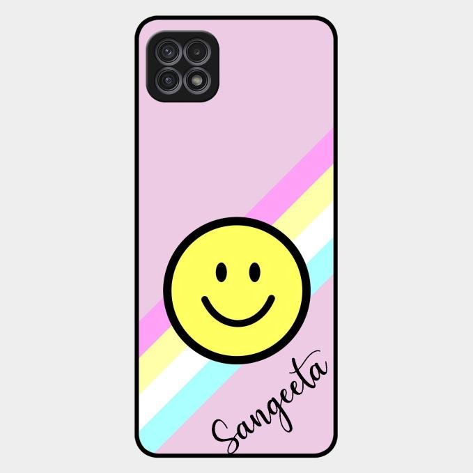 Smiley Glass Case Cover For Samsung Galaxy F42 5G