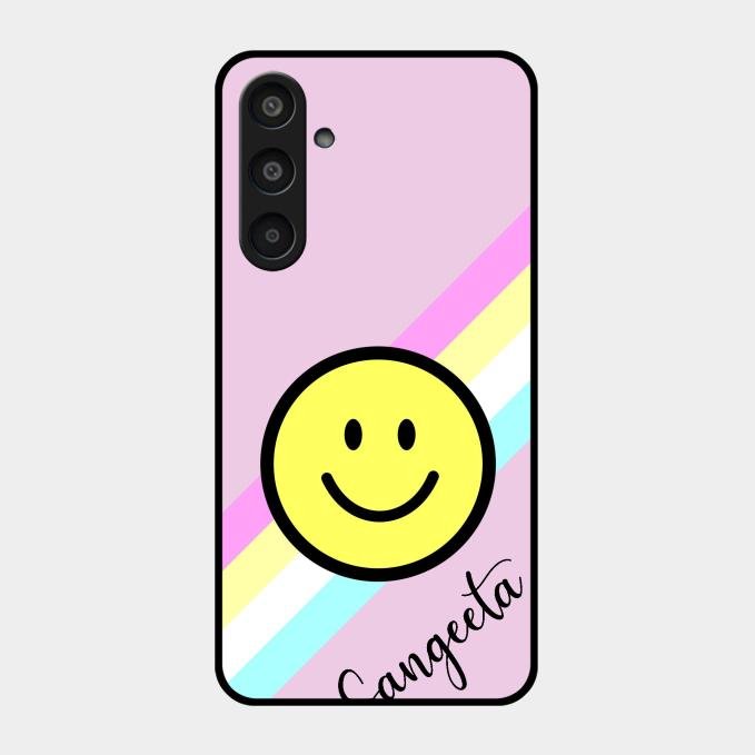 Smiley Glass Case Cover For Samsung Galaxy M35 5G