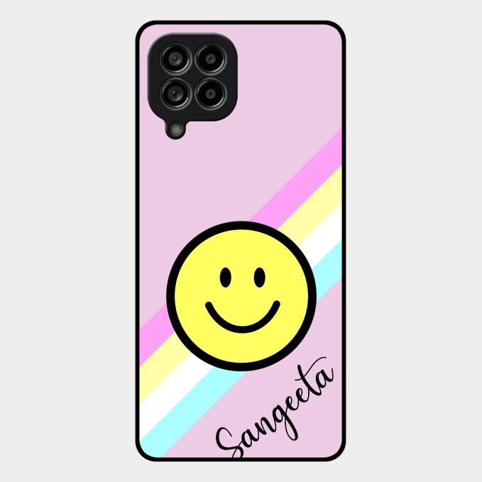 Smiley Glass Case Cover For Samsung Galaxy M53 5G