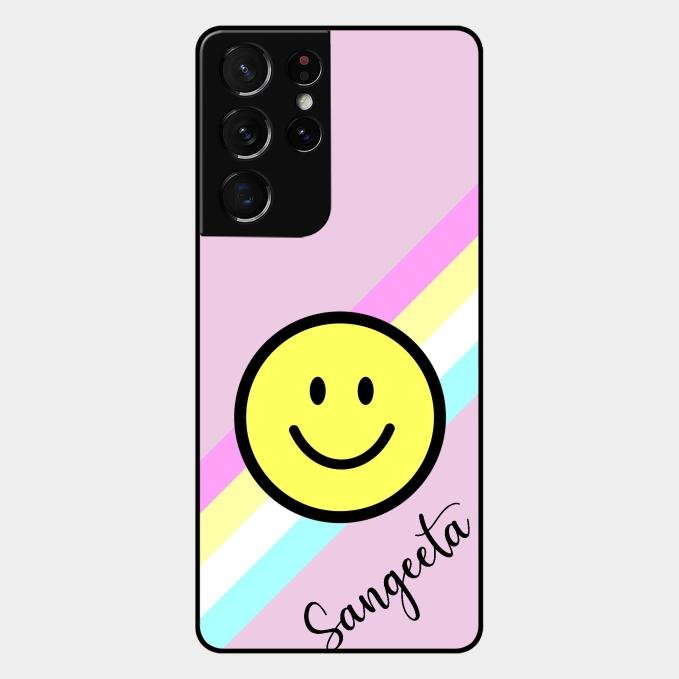 Smiley Glass Case Cover For Samsung Galaxy S21 Ultra